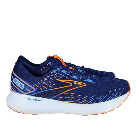 Brooks Glycerin 20 Running Shoe sz 13 Men Blue Orange Low Top Lace Up NO INSOLES - Picture 2 of 12